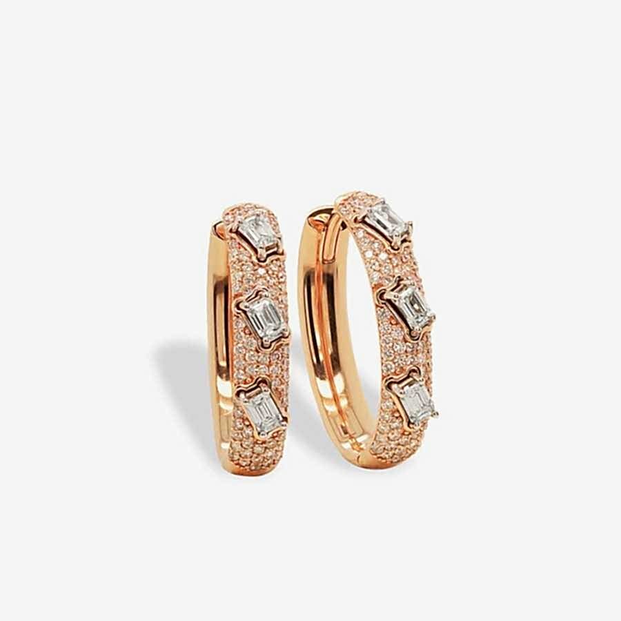 3.01 Karat Emerald Kesim Pırlanta Küpe - Pırlanta Tasarım Küpeler
