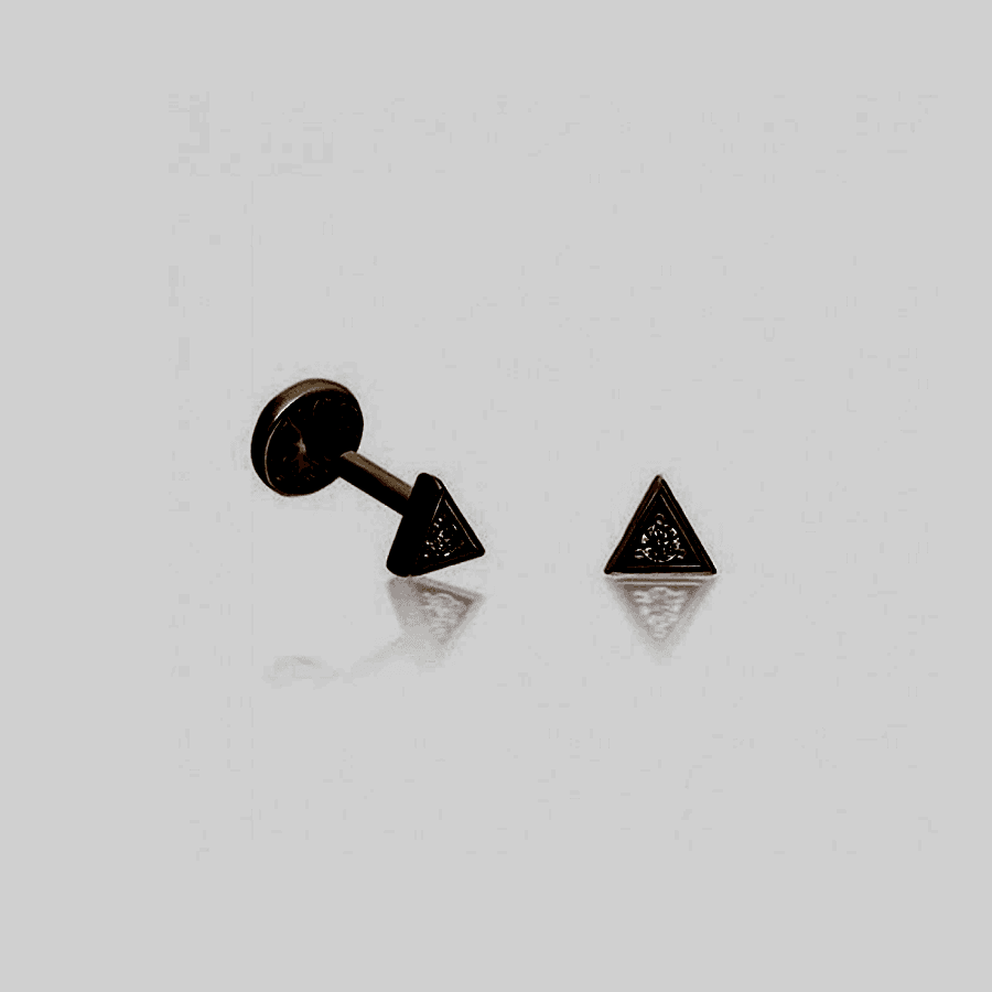 Üçgen Taşlı Altın Piercing PRC0047 - Altın Piercing