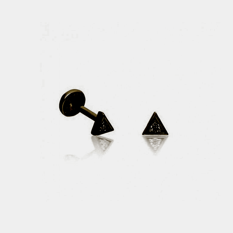 Üçgen Taşlı Altın Piercing PRC0047 - Altın Piercing
