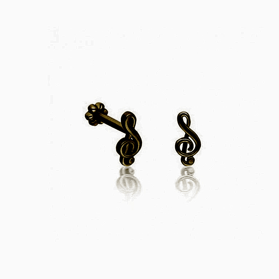 Sol Anahtarı Altın Piercing PRC0031 - Altın Piercing