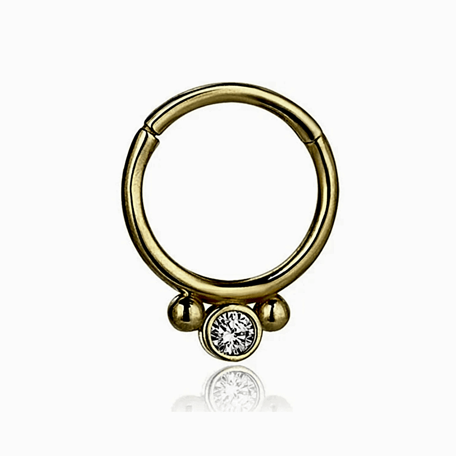 Taşlı Helix Piercing  - Altın Piercing